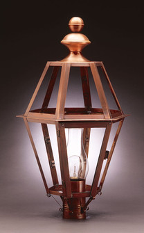 Boston One Light Post Mount in Antique Copper (196|1623-AC-CIM-CLR)