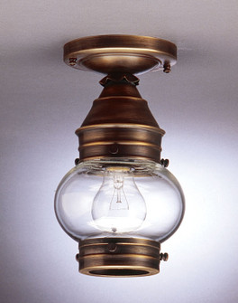 Cageless Onion One Light Flush Mount in Dark Antique Brass (196|2014-DAB-MED-CLR)