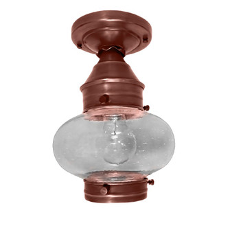 Cageless One Light Flush Mount in Antique Copper (196|2024-AC-MED-CSG)