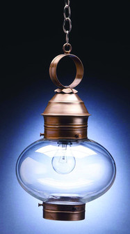 Cageless Onion One Light Hanging Lantern in Antique Brass (196|2042-AB-MED-CLR)
