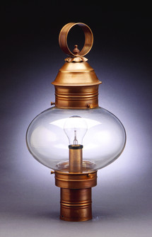 Cageless Onion One Light Post Mount in Antique Brass (196|2043-AB-MED-CLR)
