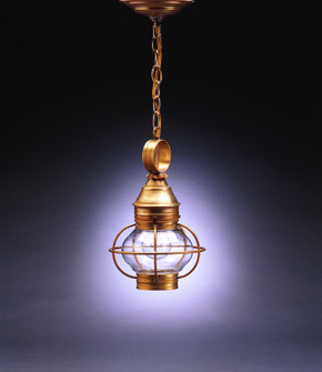 Onion One Light Hanging Lantern in Antique Brass (196|2512-AB-MED-CLR)