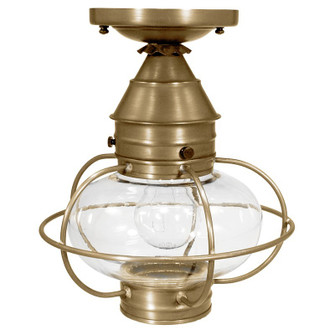 Onion One Light Flush Mount in Antique Brass (196|2524-AB-MED-CLR)