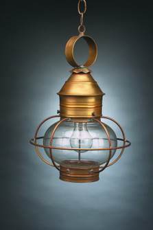 Onion One Light Hanging Lantern in Antique Brass (196|2532-AB-MED-CLR)