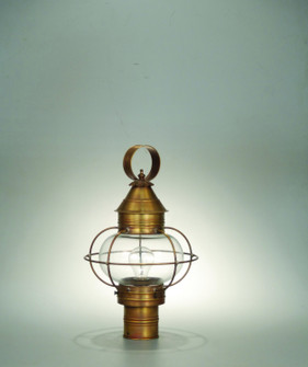 Onion One Light Post Mount in Antique Brass (196|2533-AB-MED-CLR)