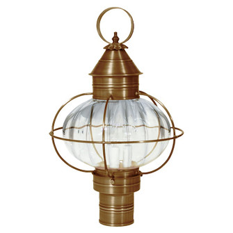 Onion Three Light Post Mount in Antique Brass (196|2543-AB-LT3-OPT)