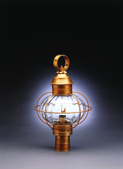 Onion One Light Post Mount in Antique Brass (196|2543-AB-MED-OPT)