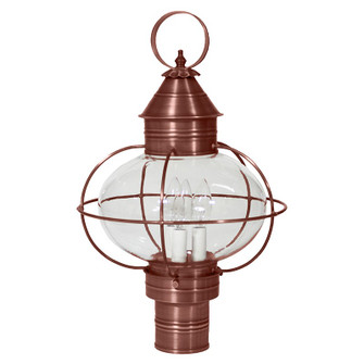 Onion Three Light Post Mount in Antique Copper (196|2543-AC-LT3-CLR)