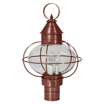Onion Three Light Post Mount in Antique Copper (196|2543-AC-LT3-CSG)