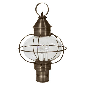 Onion Three Light Post Mount in Dark Antique Brass (196|2543-DAB-LT3-CLR)