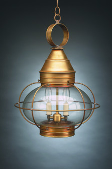 Onion Two Light Hanging Lantern in Antique Brass (196|2572-AB-LT2-CLR)