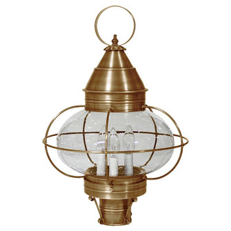 Onion Three Light Post Mount in Antique Brass (196|2573-AB-LT3-CSG)