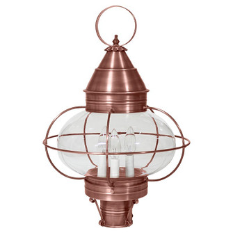 Onion Three Light Post Mount in Antique Copper (196|2573-AC-LT3-CLR)