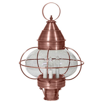 Onion Three Light Post Mount in Antique Copper (196|2573-AC-LT3-CSG)