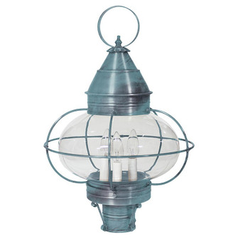 Onion Three Light Post Mount in Verdi Gris (196|2573-VG-LT3-CLR)