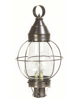 Bosc Three Light Post Mount in Dark Antique Brass (196|2743-DAB-LT3-CLR)