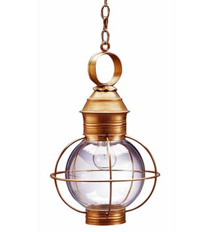 Round One Light Hanging Lantern in Antique Brass (196|2832-AB-MED-CLR)