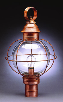 Round Onion One Light Post Mount in Antique Brass (196|2843-AB-MED-CLR)