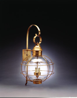 Round Onion Three Light Wall Mount in Antique Brass (196|2851-AB-LT3-CLR)