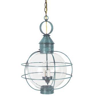 Round Three Light Hanging Lantern in Verdi Gris (196|2852-VG-LT3-CLR)