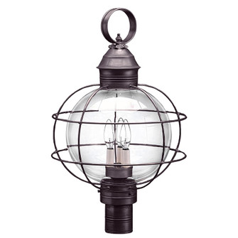 Round Three Light Post Mount in Dark Brass (196|2853-DB-LT3-CLR)