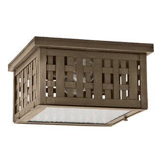 Weave Two Light Outdoor Flush Mount in Dark Antique Brass (196|4404W-DAB-MED2-SMG)