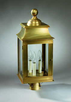 Concord Three Light Post Mount in Antique Brass (196|5633-AB-LT3-CLR)