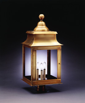 Concord Three Light Post Mount in Antique Brass (196|5653-AB-LT3-CLR)