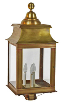 Concord Three Light Post Mount in Antique Brass (196|5653-AB-LT3-CLR)