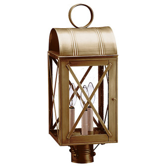 Adams Three Light Post Mount in Antique Brass (196|6053-AB-LT3-CSG)