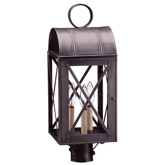 Adams Three Light Post Mount in Dark Brass (196|6053-DB-LT3-CSG)