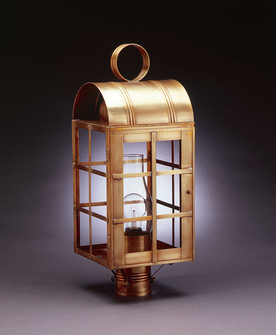 Adams One Light Post Mount in Antique Brass (196|6153-AB-CIM-CLR)
