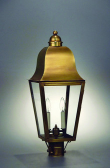 Imperial Three Light Post Mount in Antique Brass (196|6413-AB-LT2-CLR)