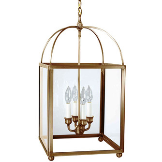 Foyer Four Light Hanging Lantern in Antique Brass (196|6832-AB-LT4-CLR)