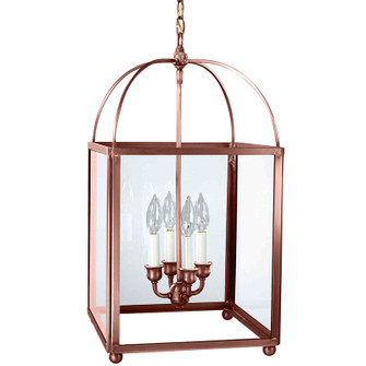 Foyer Four Light Hanging Lantern in Antique Copper (196|6832-AC-LT4-CLR)
