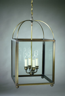 Foyer Four Light Hanging Lantern in Dark Antique Brass (196|6832-DAB-LT4-CLR)