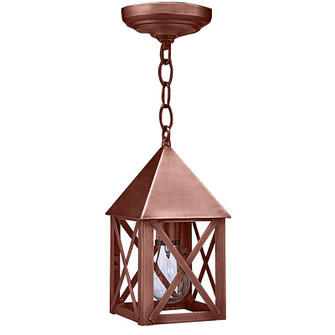 York One Light Hanging Lantern in Antique Copper (196|7012-AC-MED-CLR)