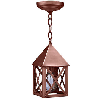 York One Light Hanging Lantern in Antique Copper (196|7012-AC-MED-CSG)
