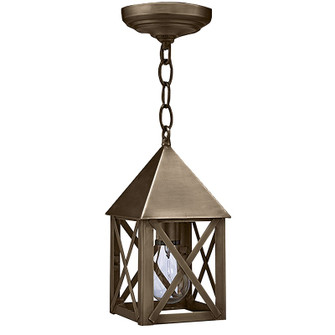 York One Light Hanging Lantern in Dark Antique Brass (196|7012-DAB-MED-CLR)