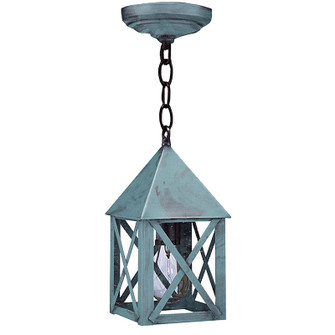 York One Light Hanging Lantern in Verdi Gris (196|7012-VG-MED-CSG)