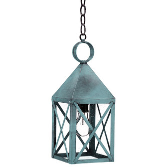 York One Light Hanging Lantern in Verdi Gris (196|7032-VG-MED-CSG)