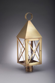 York One Light Post Mount in Antique Brass (196|7053-AB-CIM-CLR)