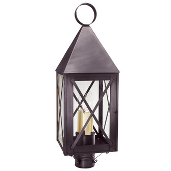 York Three Light Post Mount in Dark Brass (196|7053-DB-LT3-CLR)