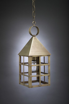 York One Light Hanging Lantern in Antique Brass (196|7132-AB-MED-CLR)