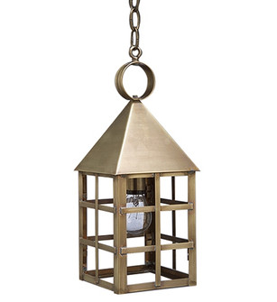 York One Light Hanging Lantern in Antique Brass (196|7132-AB-MED-CLR)