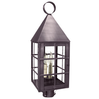 York Three Light Post Mount in Dark Brass (196|7153-DB-LT3-CSG)