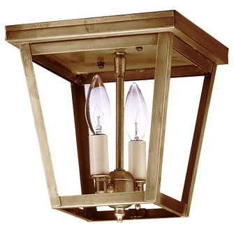 Flush Two Light Flush Mount in Antique Brass (196|7324-AB-LT2-CLR)