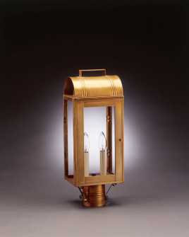Livery Two Light Post Mount in Antique Brass (196|8033-AB-LT2-CLR)