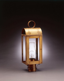 Livery One Light Post Mount in Antique Brass (196|8043-AB-CIM-CLR)