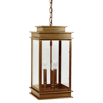 Empire Three Light Hanging Lantern in Antique Brass (196|8932-AB-LT3-CLR)